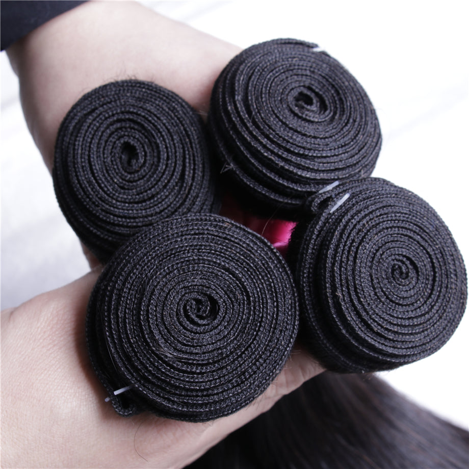 Straight Hair 4 Bundles Brazilian Hair Weave Bundles 100% Remy Human Hair Extension Bling Hair - Bling Hair