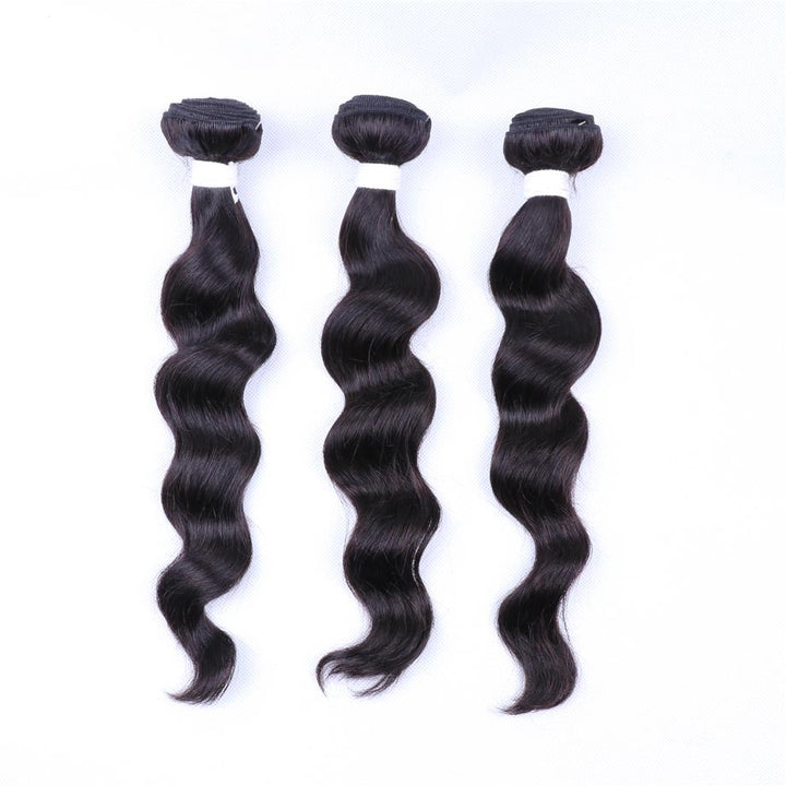Loose Deep Bundles With 13×4 Lace Frontal 10A Grade 100% Human Virgin Hair Bling Hair