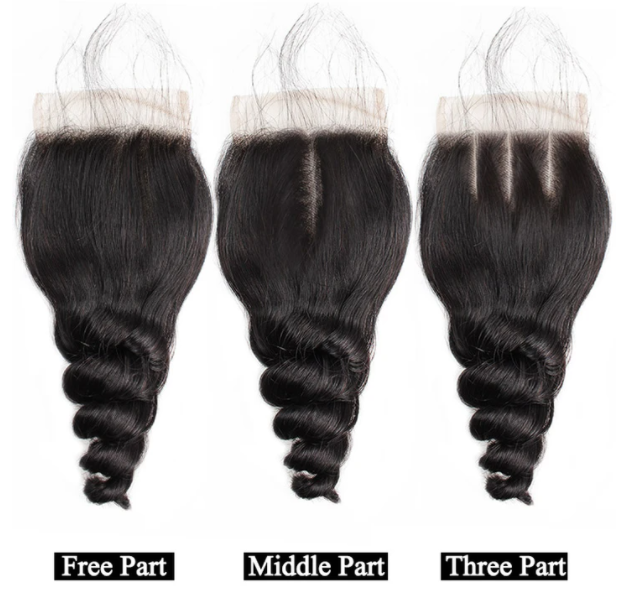 Cheveux vierges lâches de vague 4 faisceaux avec 4 × 4 partie libre dentelle fermeture 15A grade Bling cheveux 