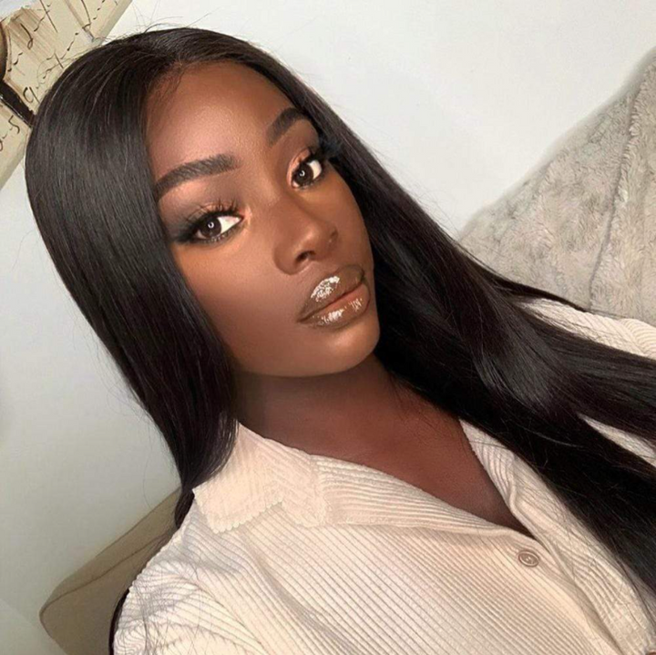 Straight 4 Bundles With 4×4 Closure Free Part 15A Grade 100% Human Virgin Hair Bling Hair