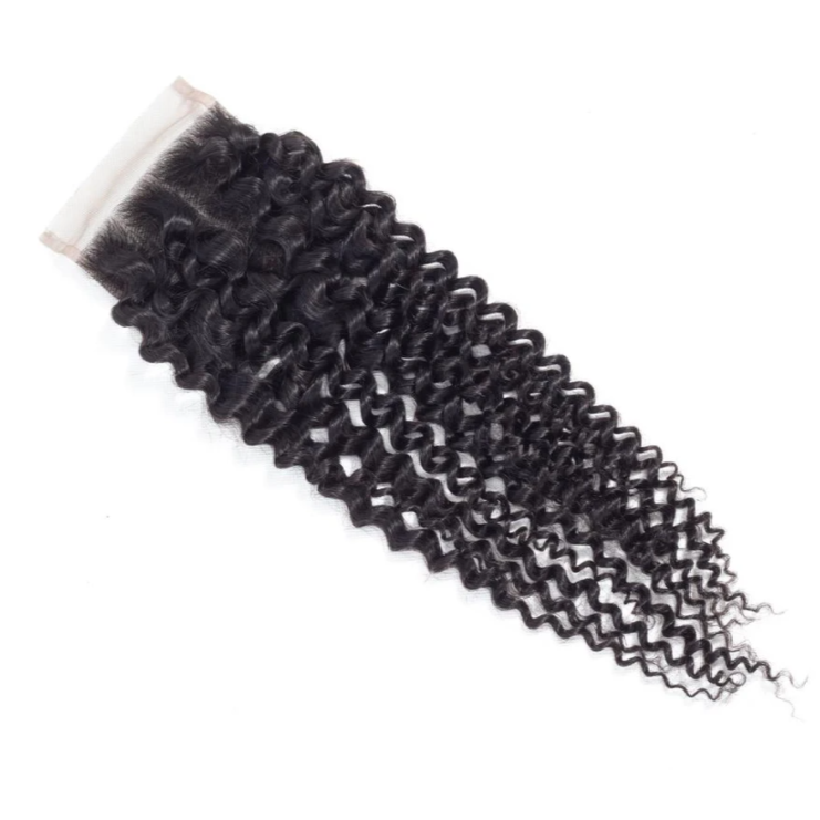 Kinky Curly 4 Bundles With 4×4 Free Part Closure 100% Virgin Hair 15A Grade Bling Hair
