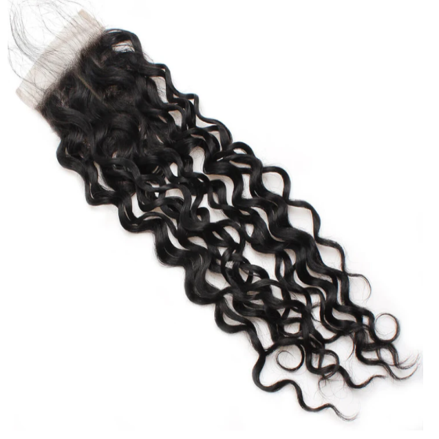 Water Wave Human Hair Closure 4*4  Lace Closure Natural Color Bling hair