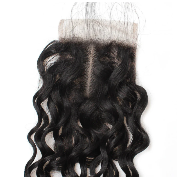 Water Wave Human Hair Closure 4*4  Lace Closure Natural Color Bling hair
