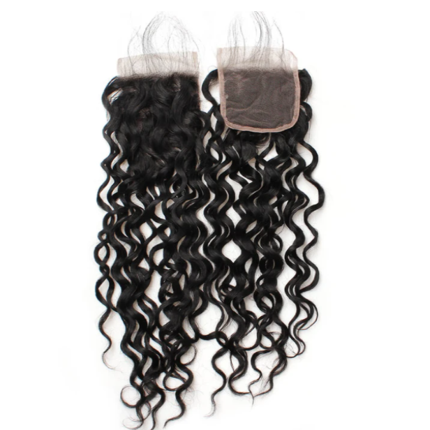Water Wave Human Hair Closure 4*4  Lace Closure Natural Color Bling hair