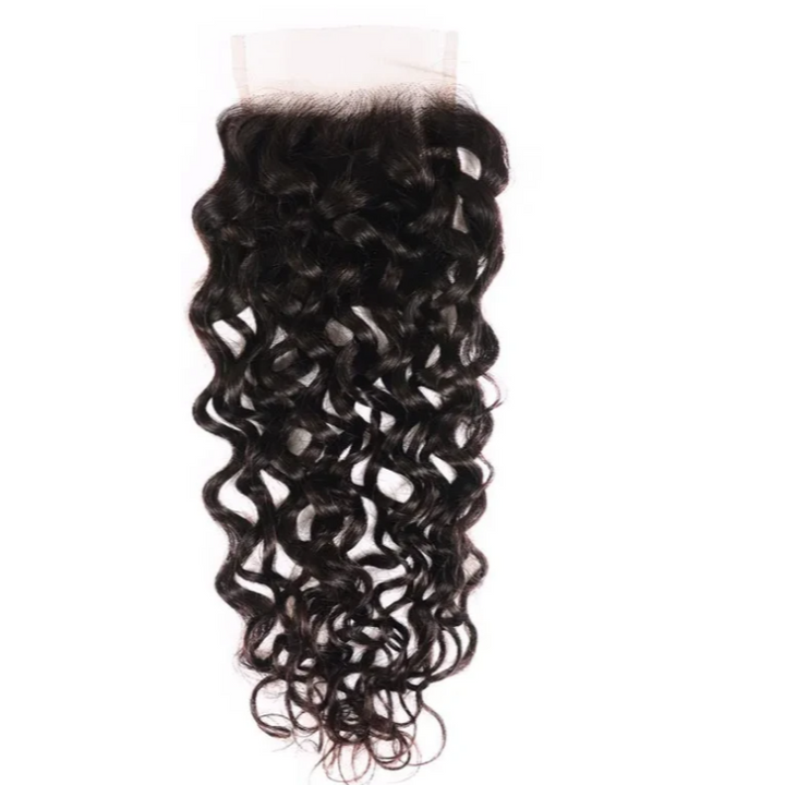 Water Wave Human Hair Closure 4*4  Lace Closure Natural Color Bling hair