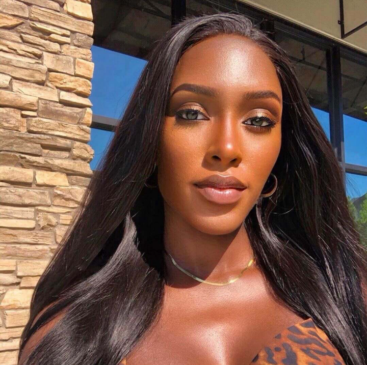Straight U Part Natural Brazilian Human Hair Long Wigs Non Lace For Black Women