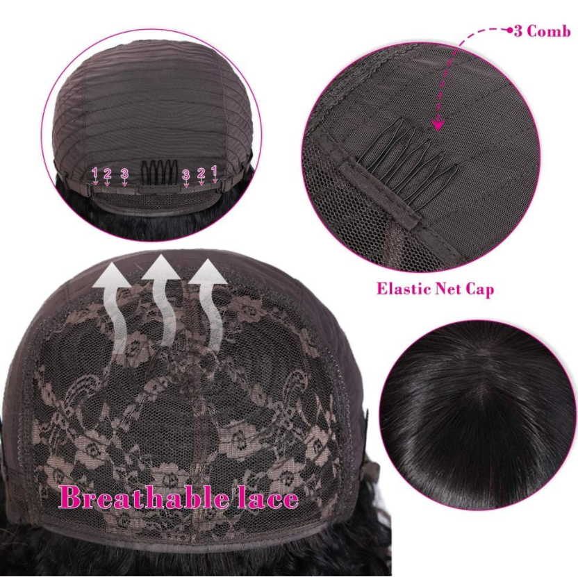 9A Brazilian Straight Human Hair Wigs With Neat Bangs Glueless Super Affordable Machine Made Virgin Hair Wig Bling Hair