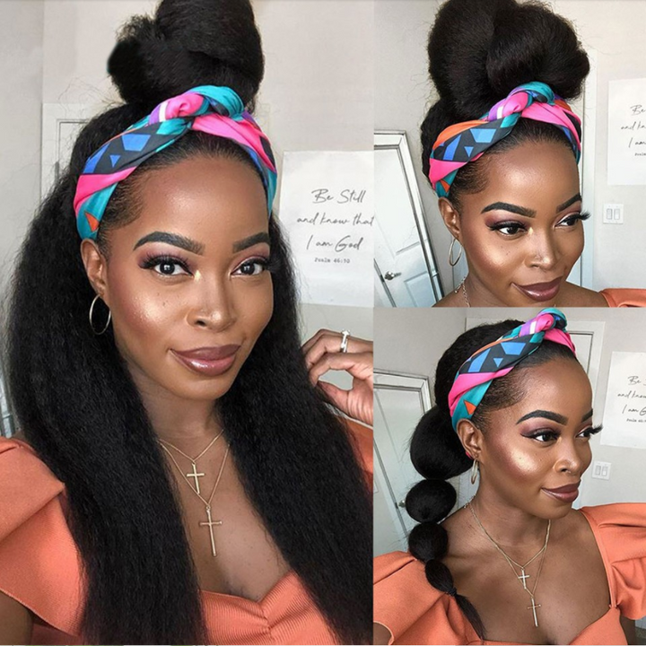Super Sale Kinky Straight Glueless Headband Wig
