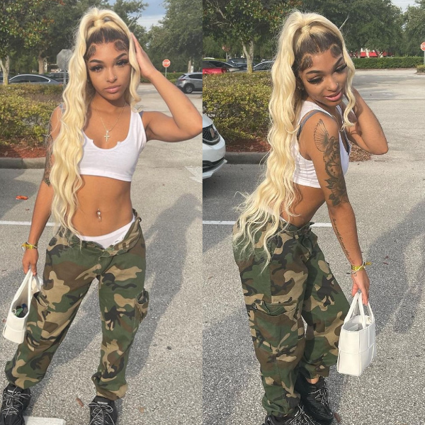 Body Wave Dark Roots Blonde 13x4 Lace Front Human Hair Wig 1B613 Color