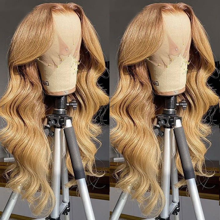 T427 Ombre Color Water Wave Transparent Lace Wigs