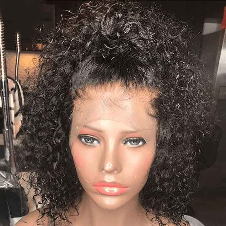 Short Curly 360 Lace Frontal Bob Wig High Quality With Pre-plucked Natural Hairline