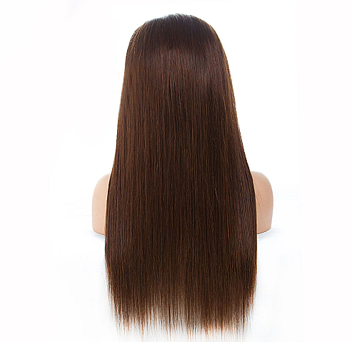 Straight #4 Honey Brown Wig 13x4 Lace Front Human Hair Wigs Peruvian Remy Lace Frontal Women Wig Pre Plucked With Baby Hair - Bling Hair