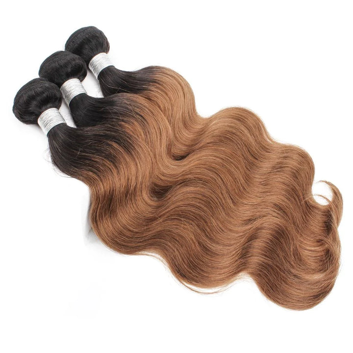 1B30 Body Wave 3 Bundles With 4×4 Closure 100% Virgin Hair Blinghair