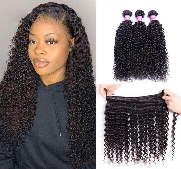Kinky Curly 3 Bundles 100% Virgin Hair Extension Bling Hair