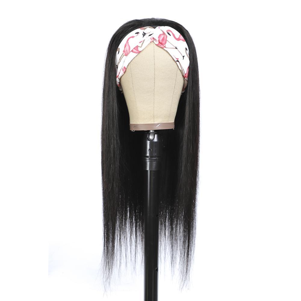 Brazilian Straight Hair Wig Glueless Headband Wig 180%&220% Density Natural Color Human Hair Wigs Bling Hair
