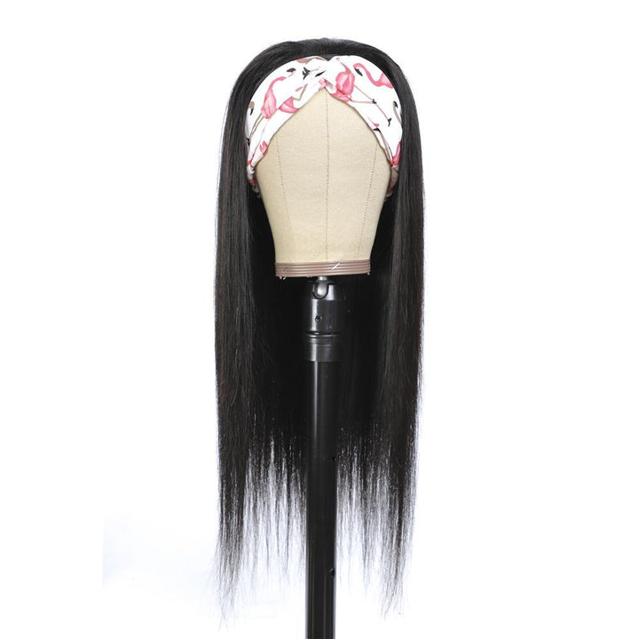 Brazilian Straight Hair Wig Glueless Headband Wig 180%&220% Density Natural Color Human Hair Wigs Bling Hair