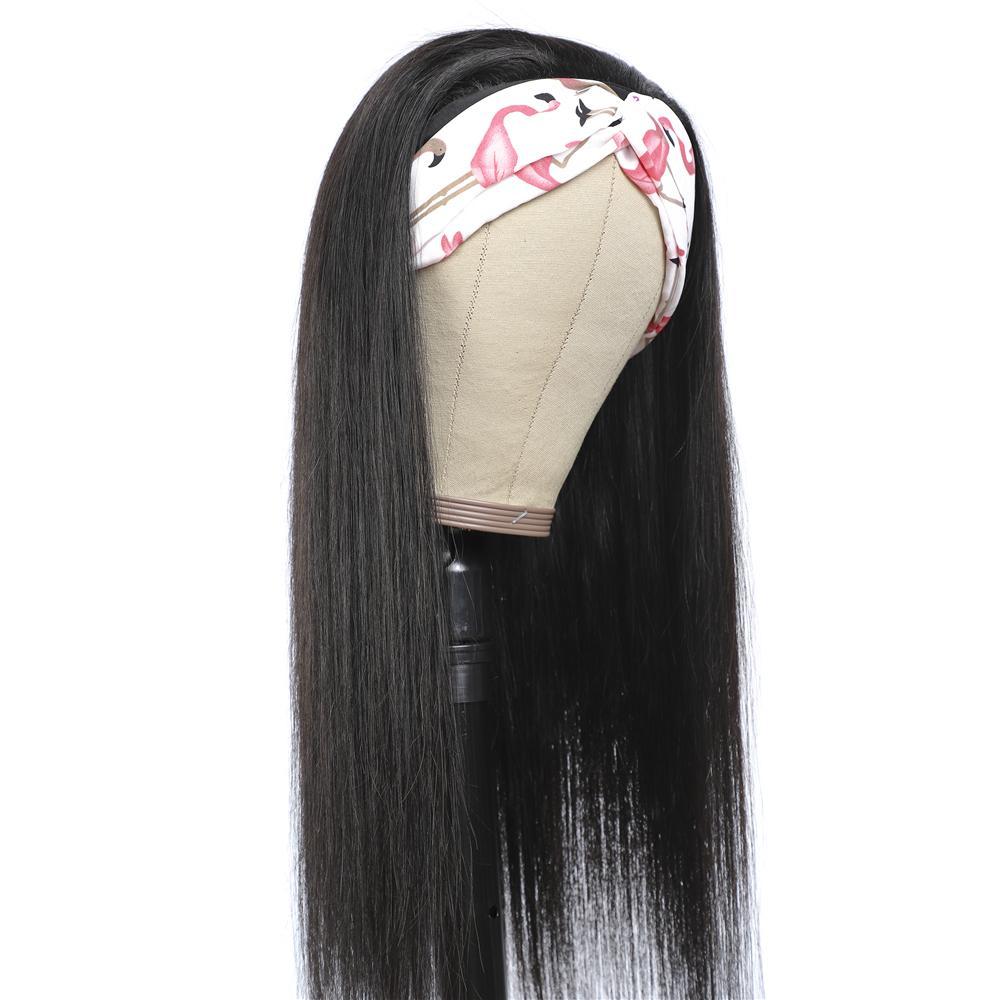 Brazilian Straight Hair Wig Glueless Headband Wig 180%&220% Density Natural Color Human Hair Wigs Bling Hair