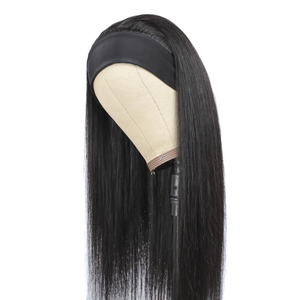 Brazilian Straight Hair Wig Glueless Headband Wig 180%&220% Density Natural Color Human Hair Wigs Bling Hair