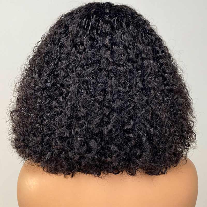 Short Bob Wig Jerry Curly Human Hair Wigs for Women Pre-Plucked 13x4 Transparent Lace Wig