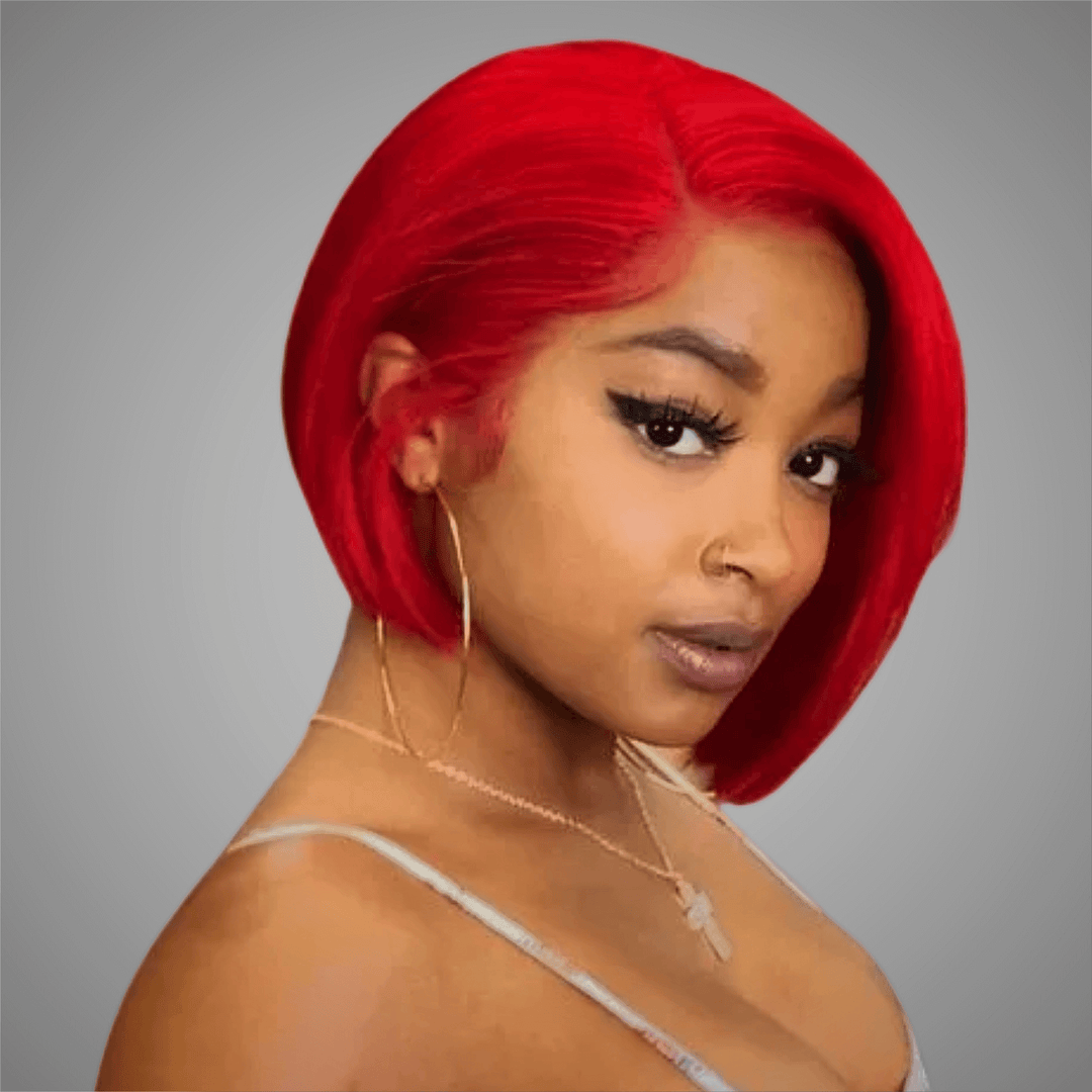 Peluca frontal de encaje transparente de color caramelo 13 * 4 Pelucas rectas de Bob corto Blinghair 