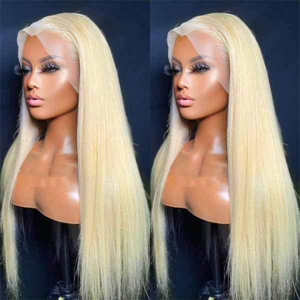 613 Blonde Lace Front Human Hair Wigs Straight Transparent 13x4 13x6 Lace Frontal Wig 180% Density