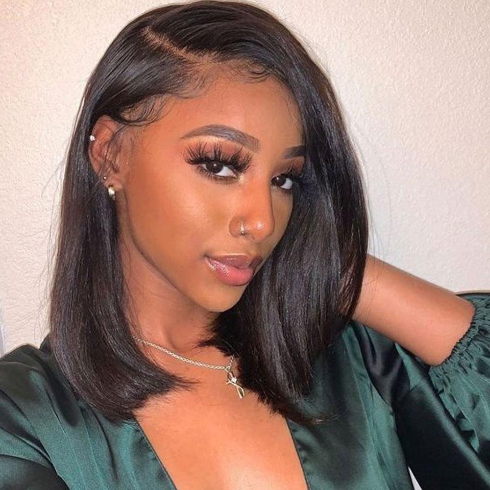 No Code Needed | 13*4 Straight Bob Lace Front Human Hair Wigs 4*4 Lace Closure Wig