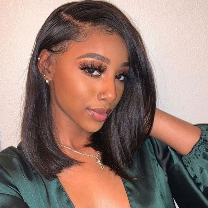 No Code Needed | 13*4 Straight Bob Lace Front Human Hair Wigs 4*4 Lace Closure Wig