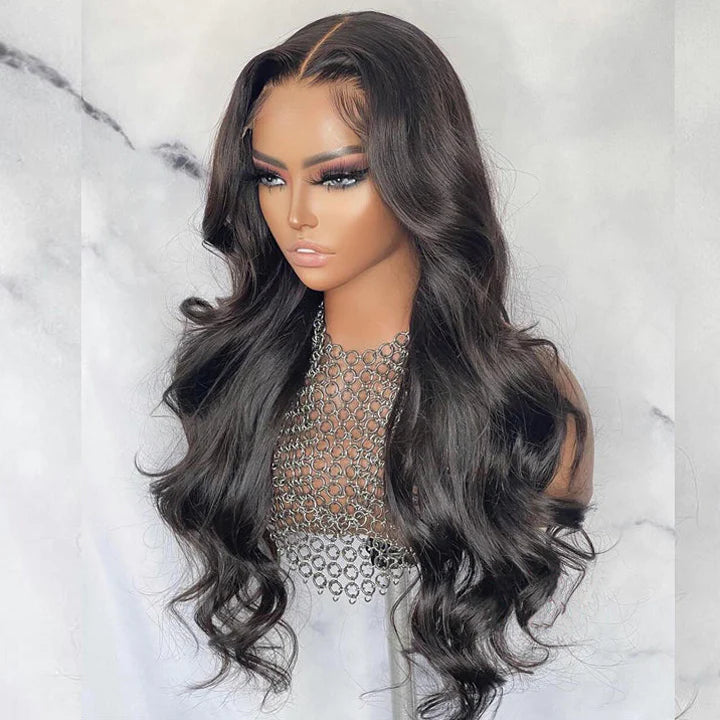 Super Sale $121 24" Body Wave 4X4 Lace Closure Human Hair Wig 150% Density