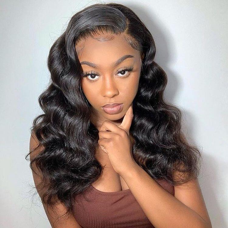 250% High Density Body Wave Human Hair Lace Front Wigs Pre Plucked Virgin Hair Blinghair