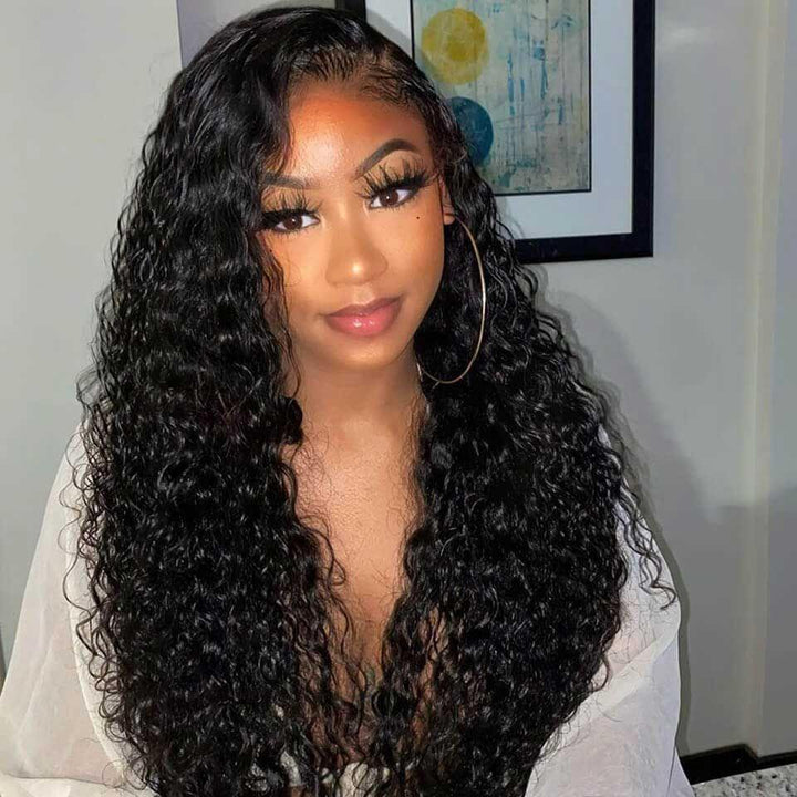 Deep Wave Wig 13*4 Transparent Lace Front Wigs 180%&220%&250% Density Brazilian Human Hair Wigs bling hair