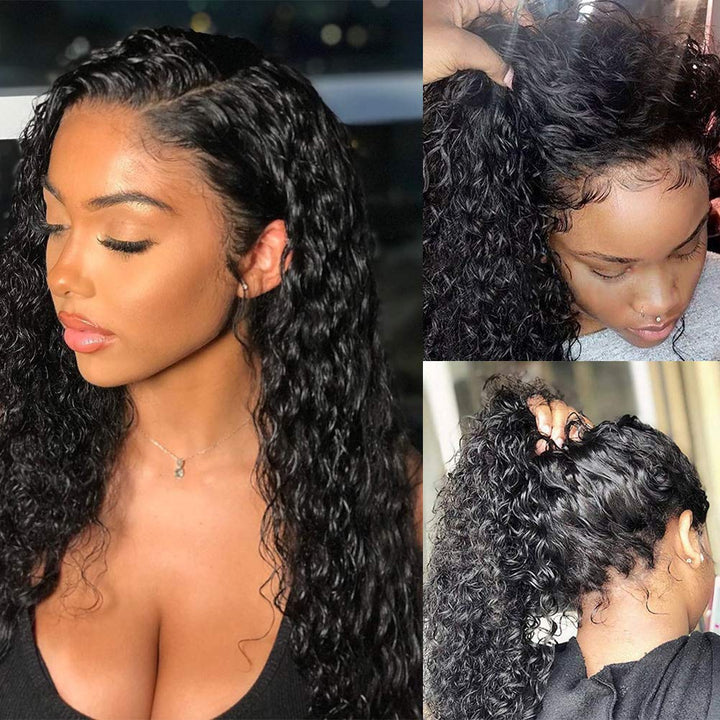 Deep Wave Wig 13*4 Transparent Lace Front Wigs 180%&220%&250% Density Brazilian Human Hair Wigs bling hair
