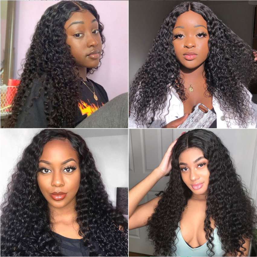 Deep Wave Wig 13*4 Transparent Lace Front Wigs 180%&220%&250% Density Brazilian Human Hair Wigs bling hair