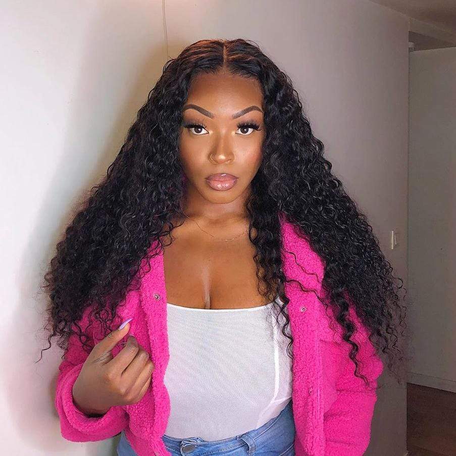 100% Virgin Hair Deep Wave 4 Bundles With 4×4 Free Part Lace Closure 15A Grade Bling Hair