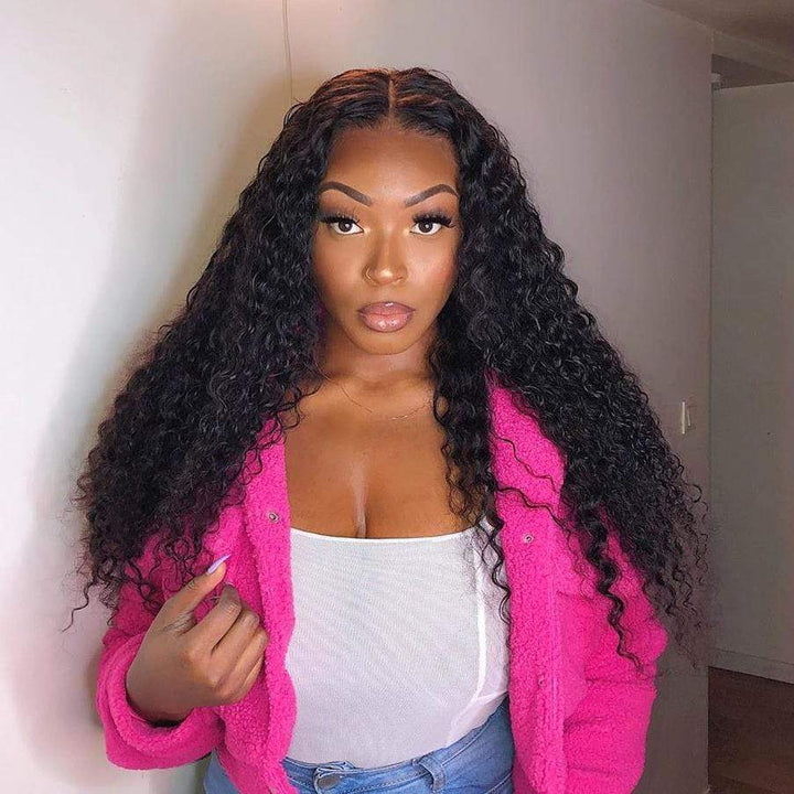 100% Virgin Hair Deep Wave 4 Bundles With 4×4 Free Part Lace Closure 15A Grade Bling Hair