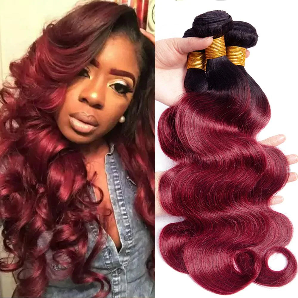 1B99J Body Wave 3 Bundles With 4×4 Closure 100% Virgin Hair Blinghair