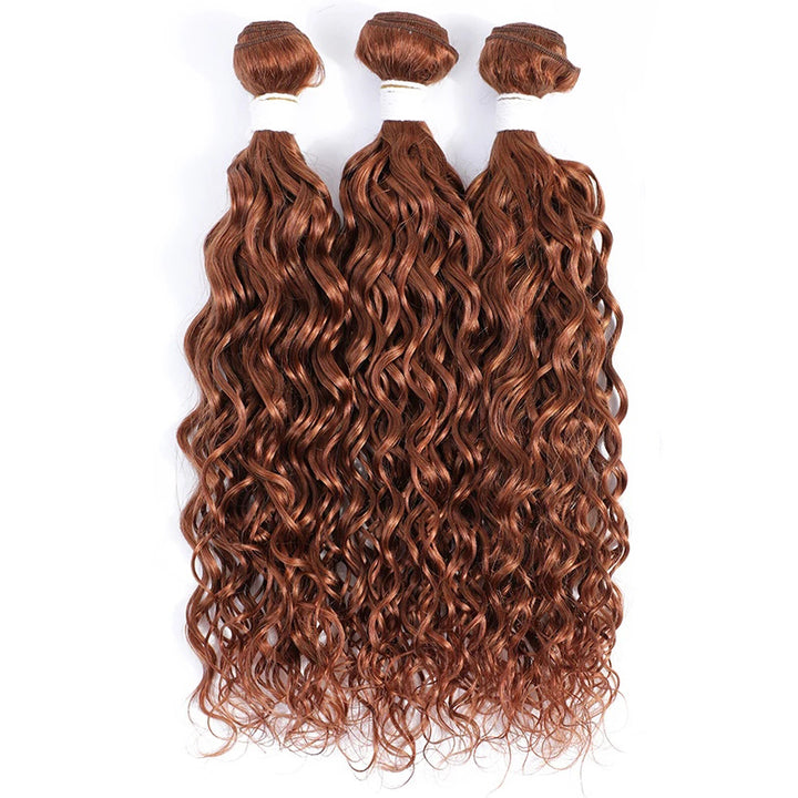 30# Color 3 Bundles Deep Wave / Water Wave 100% Human Hair Weave Brazilian Hair Extension