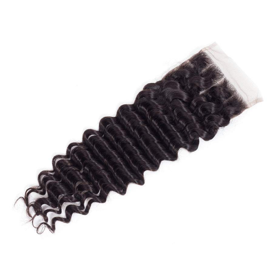 Deep Wave Closure 4*4  Lace Closure Natural Color Bling hair - Bling Hair