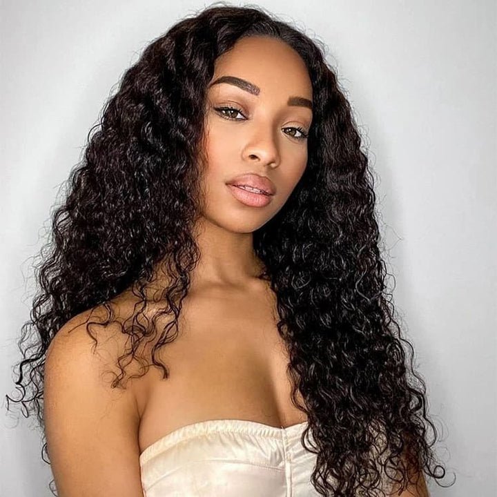 Buy One Get One Free 4x4 Deep Wave Wig Plus Peakaboo Colored Bob Wig