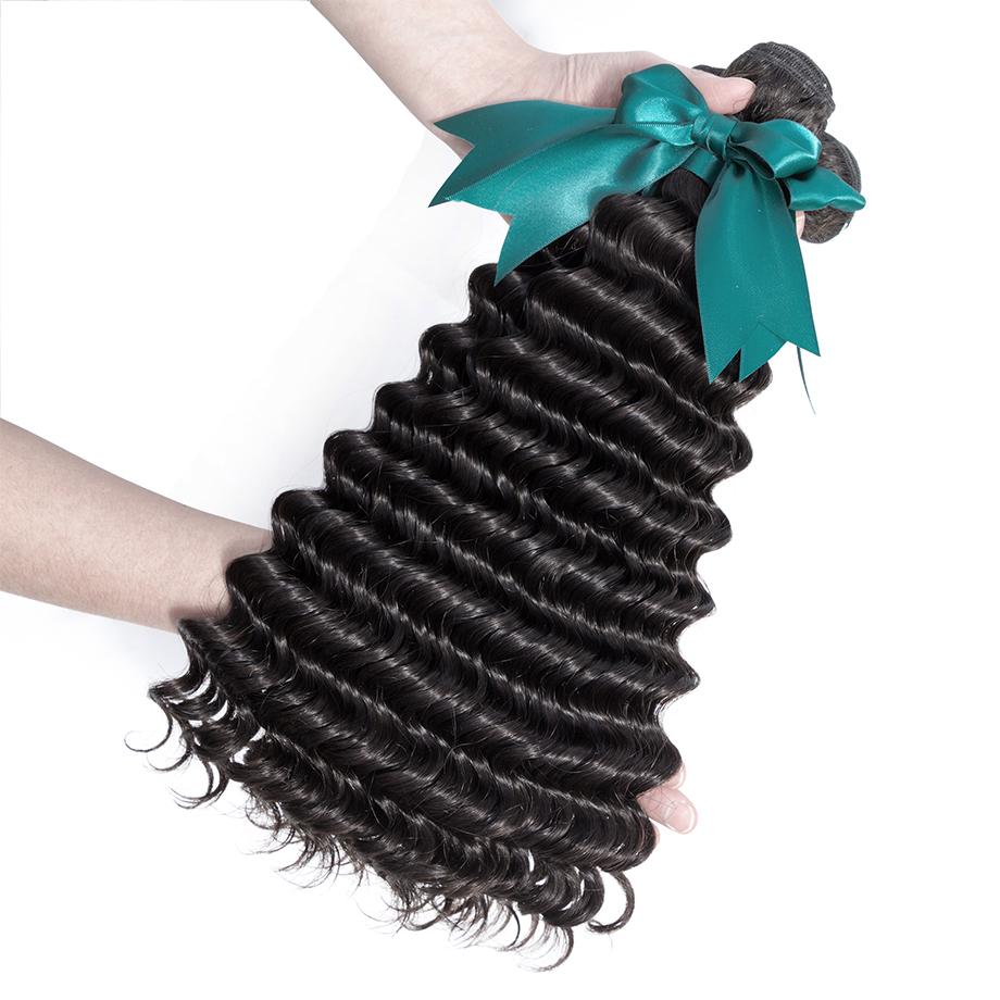 Malaysian Deep Wave Bundles With 13×4 Lace Frontal 10A Grade 100% Human Remy Hair Bling Hair - Bling Hair