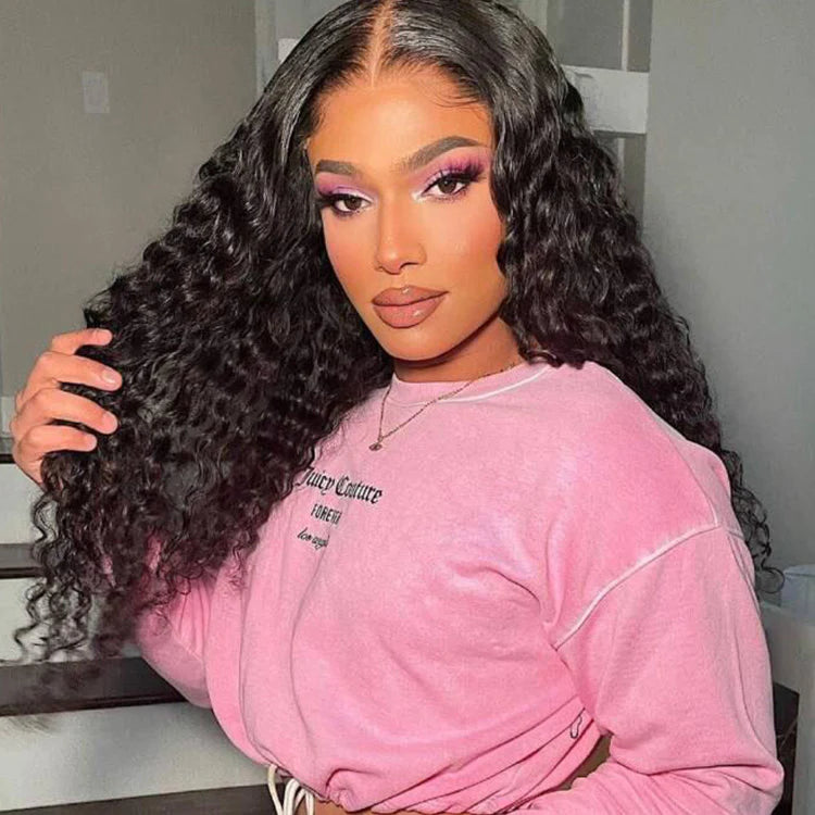 Buy One Get One Free 4x4 Deep Wave Wig Plus Peakaboo Colored Bob Wig