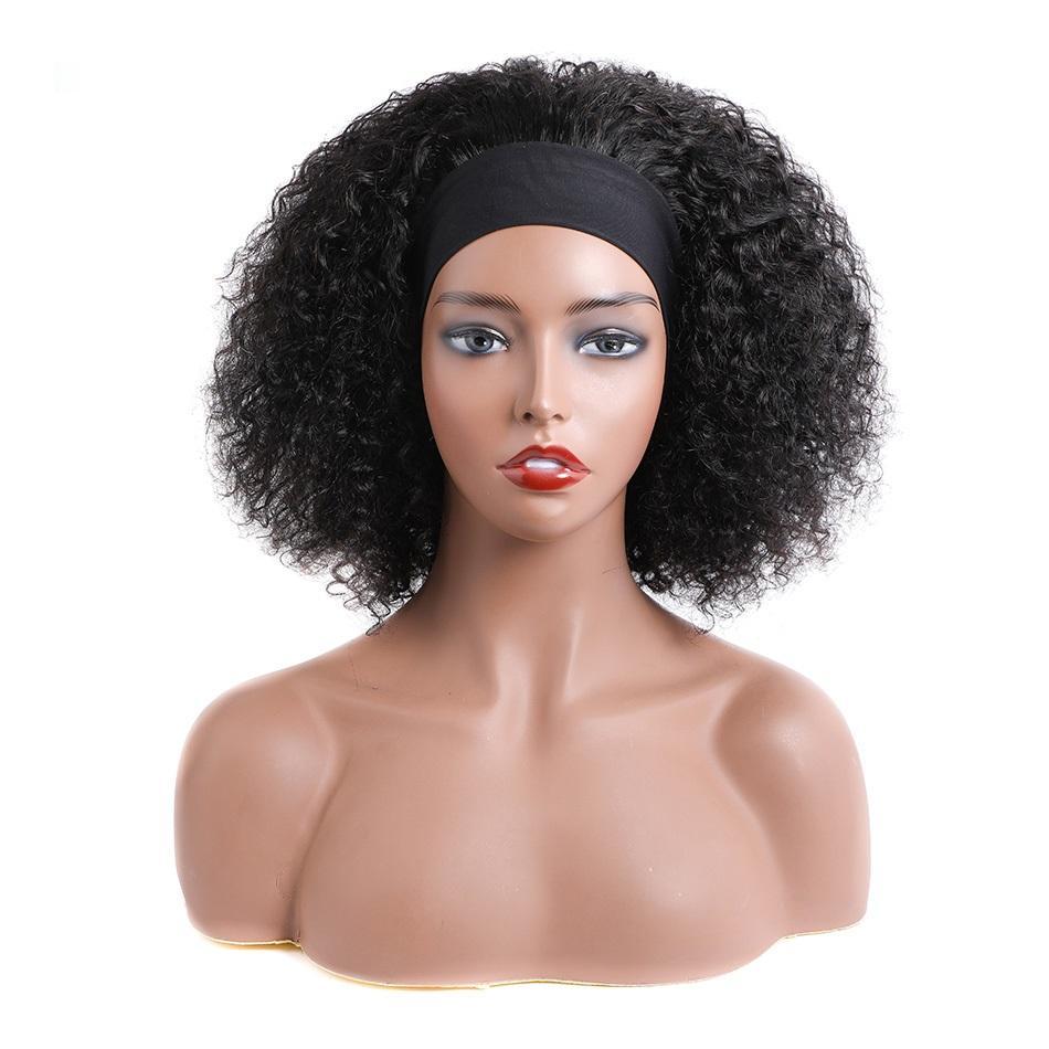 Glueless Headband Wig Afro Kinky Curly 180% 220% Density Human Hair Wigs Bling Hair