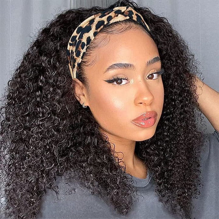 BlingHair Kinky Curly Headband Human Hair Wig No Code Needed