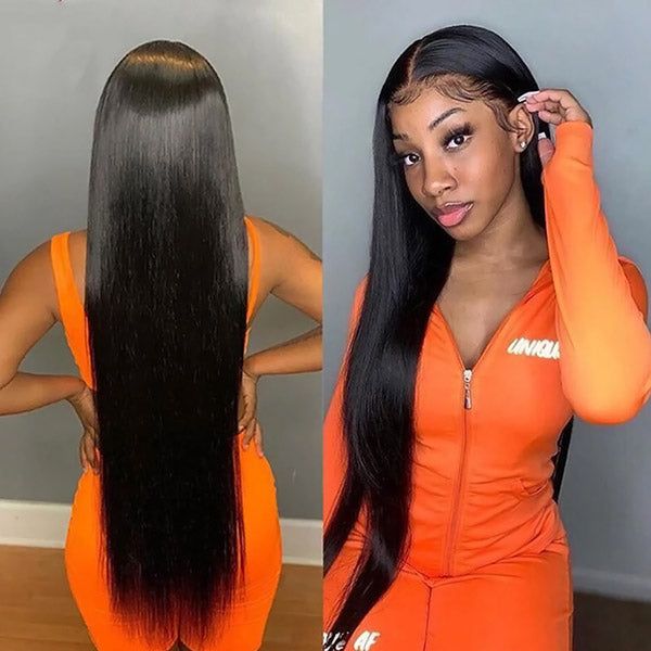 26-40Inch Long Straight HD Lace Front Human Hair Wigs