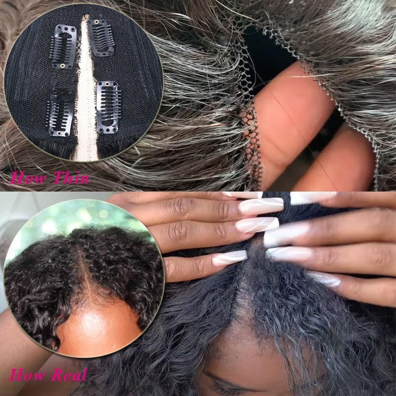 Blinghair Curly V Part Wigs Meets Natural Scalp No Leave Out Beginner Friendly No Glue