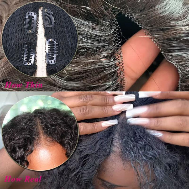 Blinghair Curly V Part Wigs Meets Natural Scalp No Leave Out Beginner Friendly No Glue