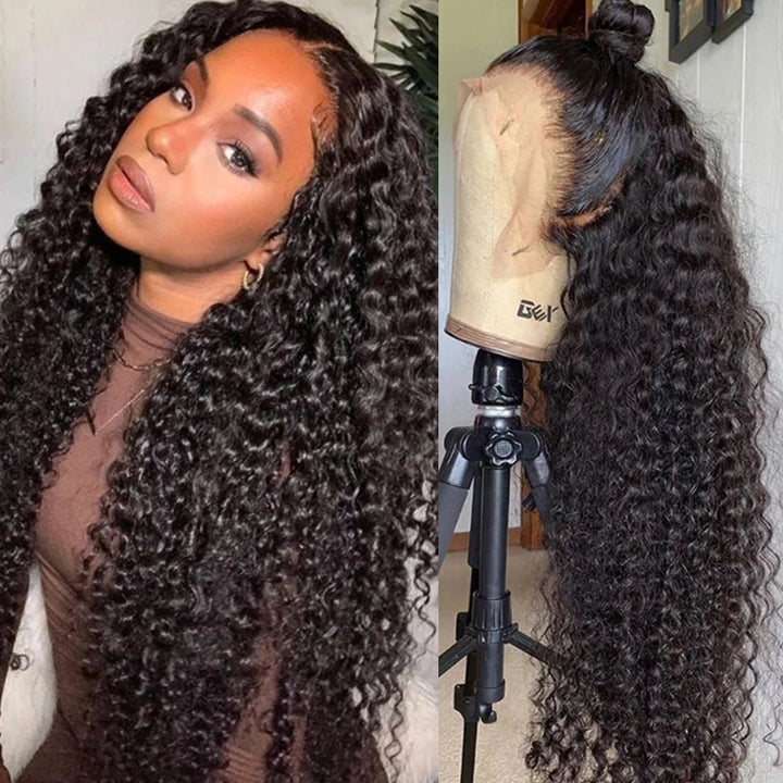 Jerry Curly Pre Plucked Human Hair Lace Wig Natural Hairline With Baby Hair