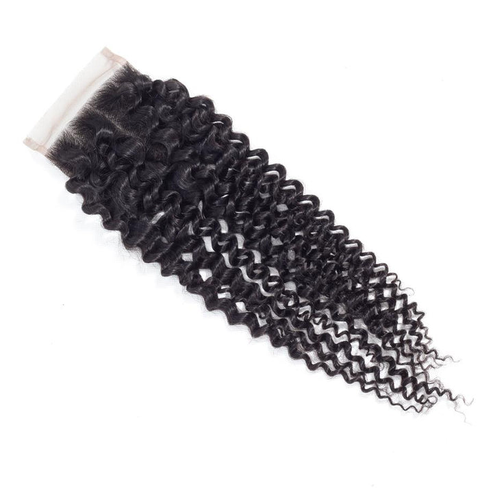 Indian Kinky Curly Hair Bundles With 4×4 Closure 10A Grade 100% Human Remy Hair Bling Hair - Bling Hair