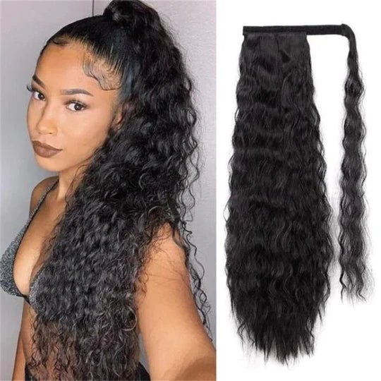 High Ponytail With Clip In Wrap-around Ponytail Extension Human Hair