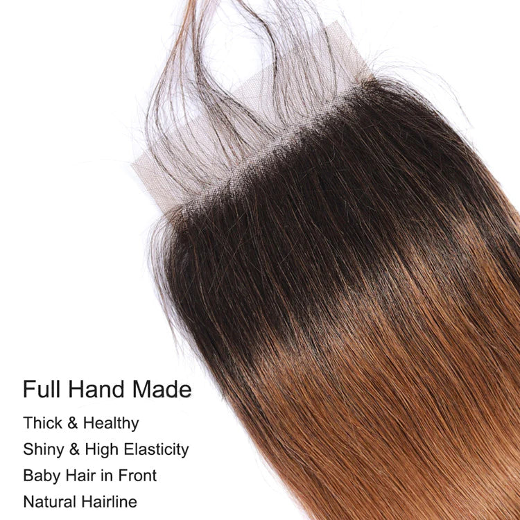1B30 Body Wave 3 Bundles With 4×4 Closure 100% Virgin Hair Blinghair
