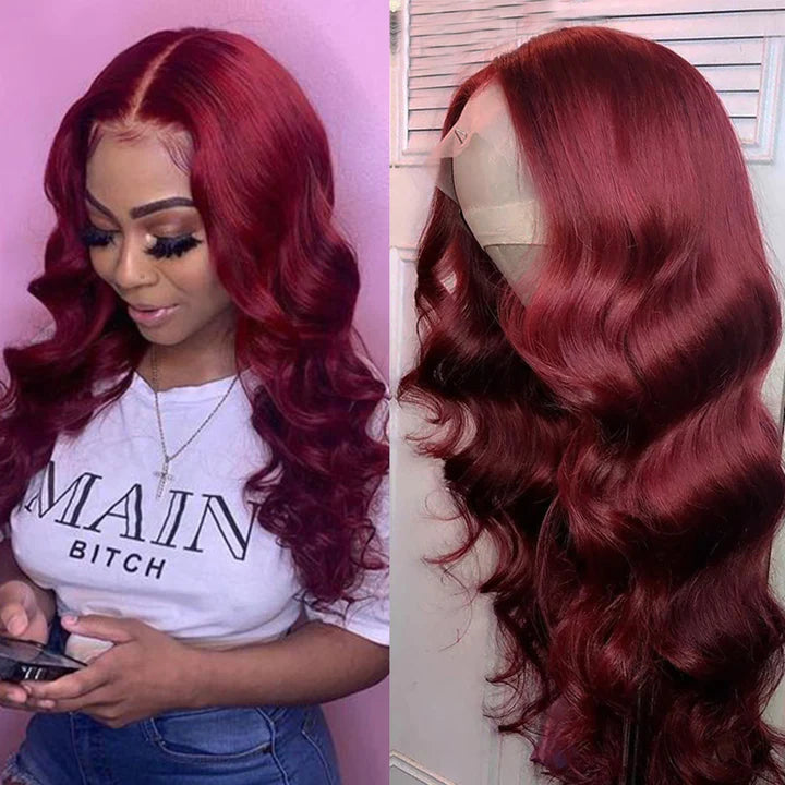 99J Brazilian Body Wave Transparent Lace Front Human Hair Wigs For Black Women Pre Plucked Wigs